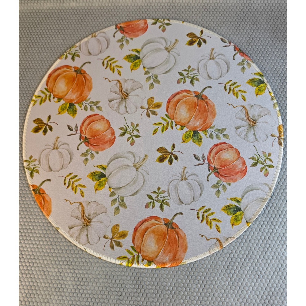 Set of 6 Fall Harvest Round Placemats Pumpkins Gnomes Autumn Table Decor - Picture 2 of 7